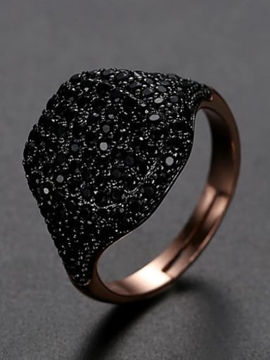 Copper Rhinestone Full Diamond Geometric Minimalist Free Size Band Ring