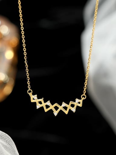 NS1034  gold 925 Sterling Silver Weave Minimalist Necklace