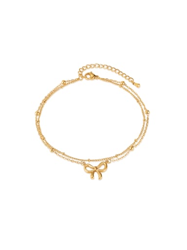 Brass Bowknot Minimalist Multi-layer chain Anklet