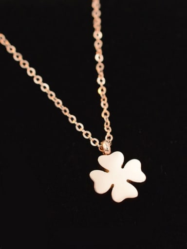 Titanium  Smooth Flower Minimalist Choker Necklace