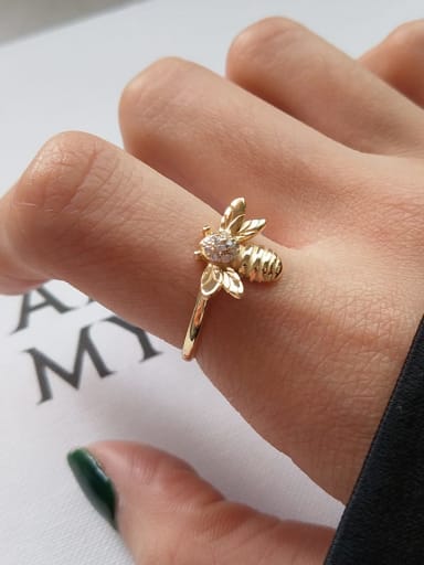 925 Sterling Silver Trend Ctue Bee  Band Ring