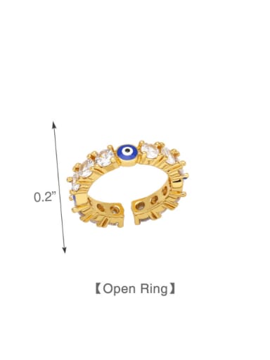 C Brass Cubic Zirconia Evil Eye Vintage Band Ring
