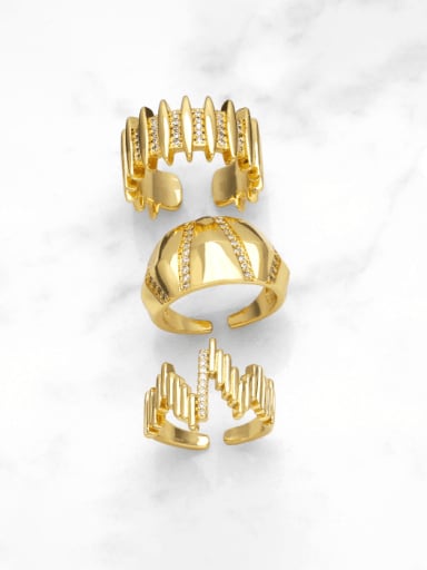 custom Brass Cubic Zirconia Star Hip Hop Band Ring
