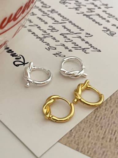 925 Sterling Silver Irregular Knot Vintage Stud Earring