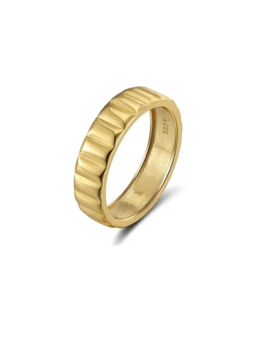 18K Gold ,Width 5.5mm 925 Sterling Silver Geometric Minimalist Band Ring
