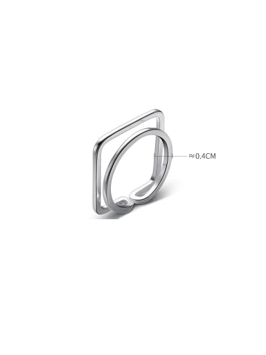 Geometric Style 925 Sterling Silver Irregular Vintage Band Ring