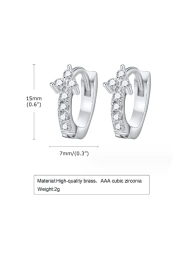 a pair Titanium Steel Cubic Zirconia Geometric Dainty Huggie Earring