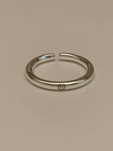 custom 925 Sterling Silver Smiley Minimalist Band Ring