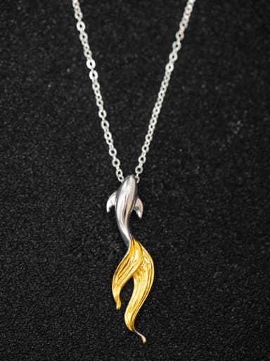 925 Sterling Silver Fish Artisan Necklace