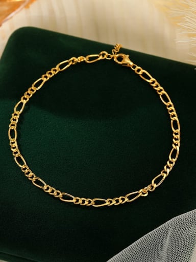 AS037 [Gold] 925 Sterling Silver  Geometric Chain Minimalist  Anklet