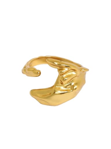 18K gold [13 adjustable] 925 Sterling Silver Irregular Vintage Band Ring