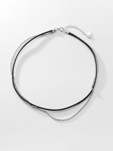 925 Sterling Silver Irregular Minimalist Multi Strand Necklace