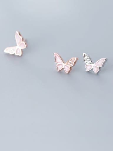 925 Sterling Silver Shell Butterfly Minimalist Stud Earring