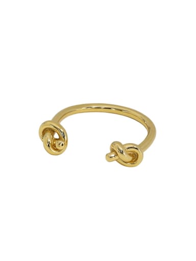 Art006 [gold] 925 Sterling Silver Hollow knot Vintage Band Ring