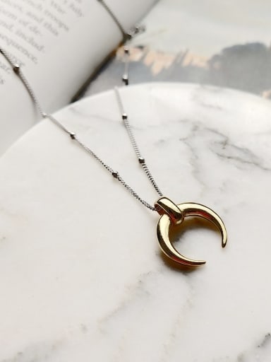 925 Sterling Silver Moon Chain  Necklace