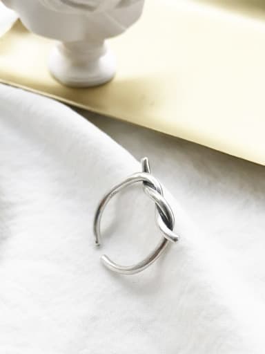 925 Sterling Silver Irregular Twist Trend Band Ring