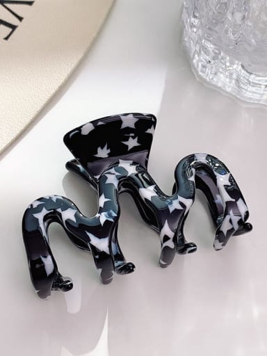 Black and white pattern 6cm Cellulose Acetate Trend Irregular Alloy Multi Color Jaw Hair Claw