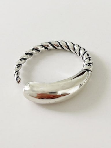 925 Sterling Silver Twist Irregular Vintage Band Ring