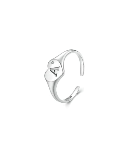 925 Sterling Silver Letter A Minimalist Band Ring