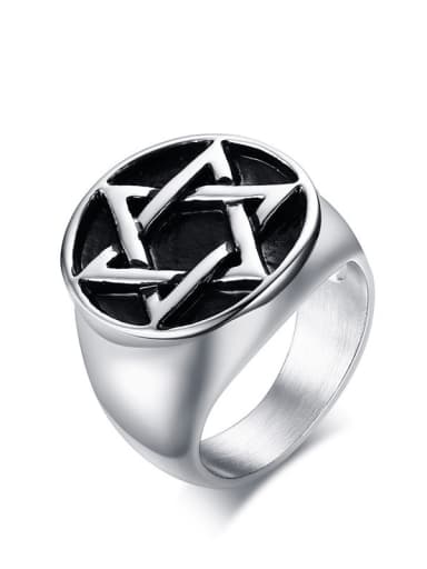Titanium Steel  Vintage Five-pointed star  Band Ring