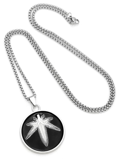 Stainless steel Alloy Pendant Enamel Geometric Hip Hop Long Strand Necklace