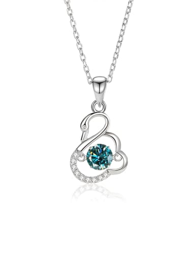 925 Sterling Silver Moissanite Swan Dainty Necklace
