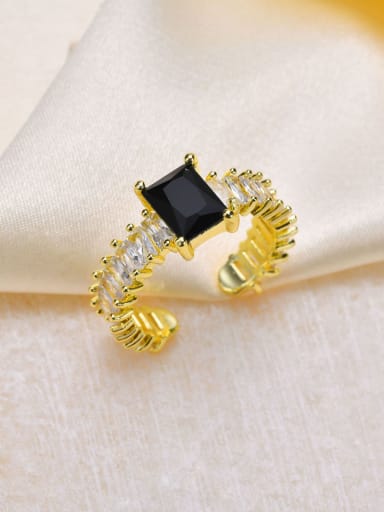 Stainless steel Cubic Zirconia Geometric Hip Hop Band Ring