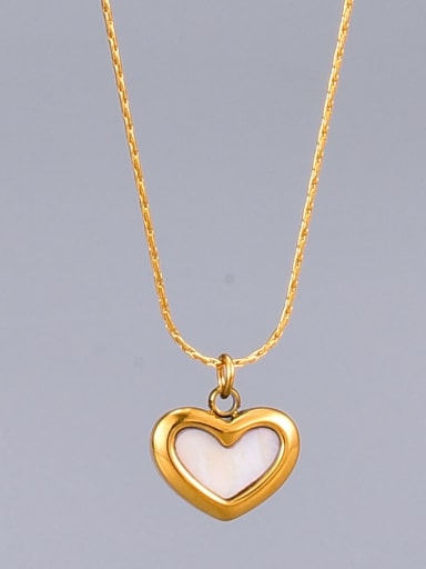 Titanium Shell Heart Minimalist  pendant Necklace