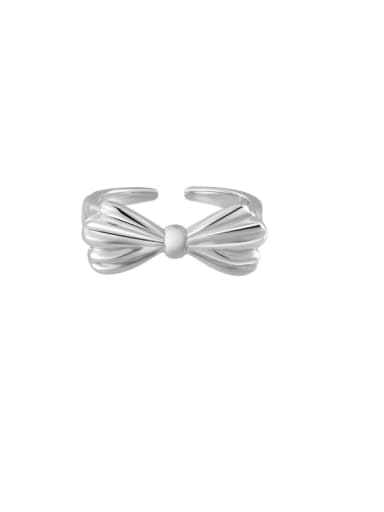 custom 925 Sterling Silver Bowknot Minimalist Band Ring