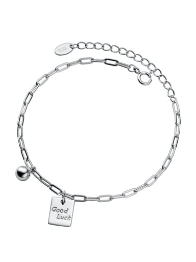 925 Sterling Silver Geometric Minimalist Link Bracelet