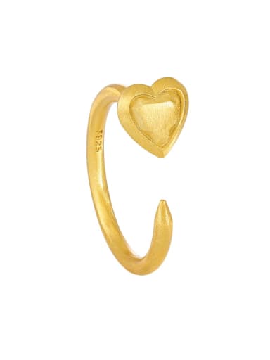 JA89418K Gold 925 Sterling Silver Heart Vintage Band Ring