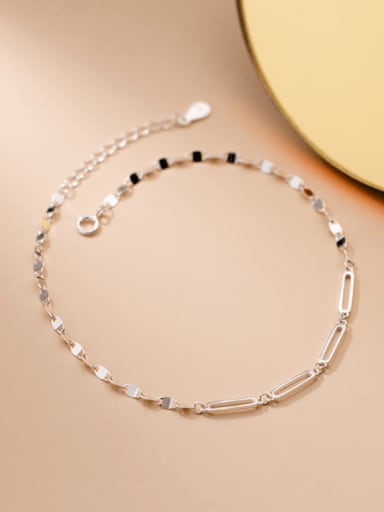 925 Sterling Silver Hollow Geometric Minimalist Anklet