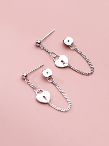 925 Sterling Silver Heart Minimalist Threader Earring