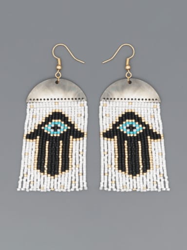Zinc Alloy Miyuki Beads  Tassel Bohemia  Hand-Woven Hook Earring