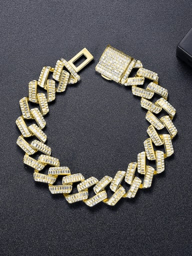Stainless steel Cubic Zirconia Geometric Luxury Bracelet