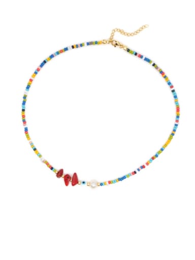 Stainless steel Multi Color Miyuki beads Irregular Bohemia Necklace