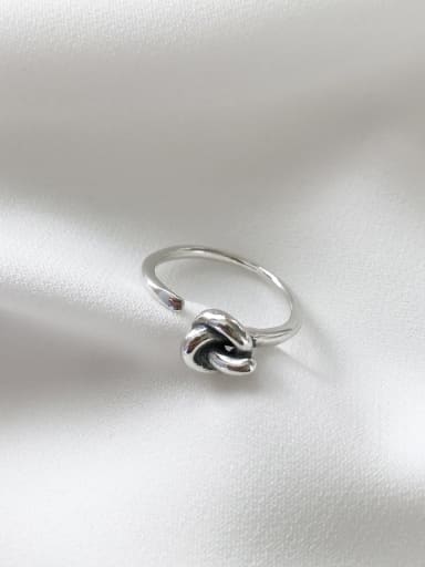 925 Sterling Silver  Minimalist  Single Knot Retro  Free Size Ring