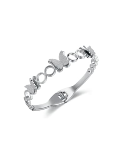 Stainless steel Butterfly Hip Hop Band Bangle