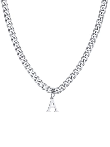 Stainless steel Letter Hip Hop Hollow Chain Necklace