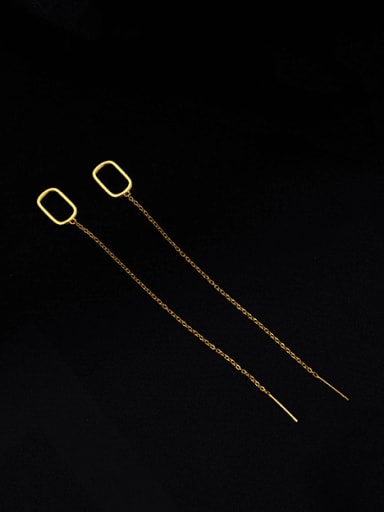 ES2377 gold 925 Sterling Silver Tassel Minimalist Threader Earring