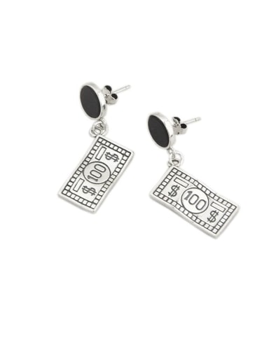 Vintage Sterling Silver With Simplistic Square Drop Earrings
