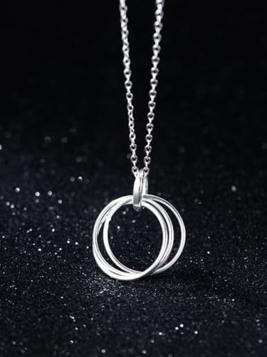 925 Sterling Silver Hollow Round Minimalist Necklace