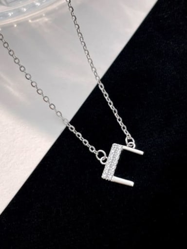 NS1000 [Silver Plated Platinum C] 925 Sterling Silver Cubic Zirconia Letter Minimalist Necklace
