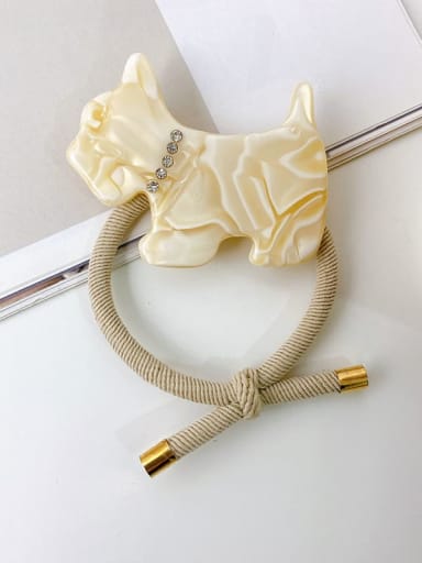 Beige Cellulose Acetate Trend Dog Simple Hair Rope Rubber Band Hair Barrette