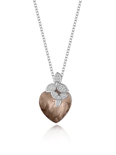 925 Sterling Silver Austrian Crystal Heart Dainty Necklace