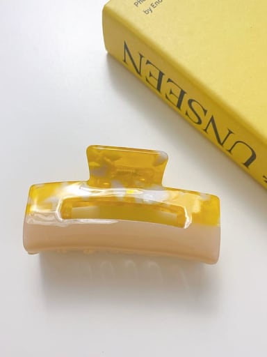Fresh yellow 7.5cm Cellulose Acetate Minimalist Geometric Alloy Jaw Hair Claw