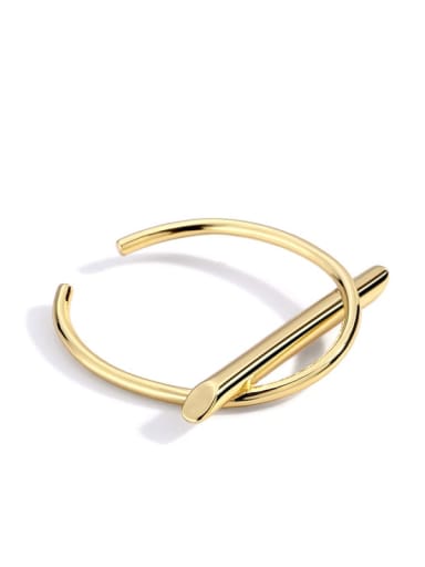 Gold stripe ring Brass Irregular Minimalist Band Ring