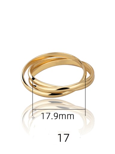 18K golden HK 17 925 Sterling Silver Geometric Minimalist Stackable Ring