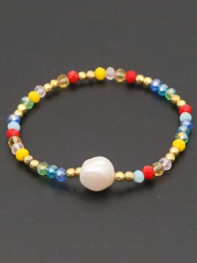 Stainless steel Bead Multi Color Round Minimalist Beaded Bracelet