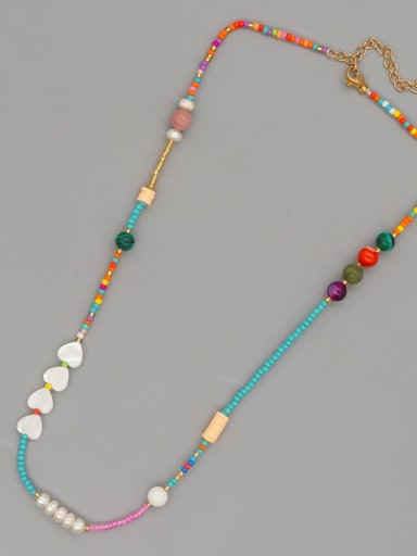 Miyuki Millet Bead Multi Color Heart Bohemia Handmade Beaded Necklace
